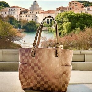 Michael Michael Kors Woven Rose Gold With Shimmer Color Like New
